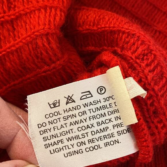 Tulchan Great Britain Women’s Vintage Pure Wool Red Parrot Sweater Large - Picture 4 of 9